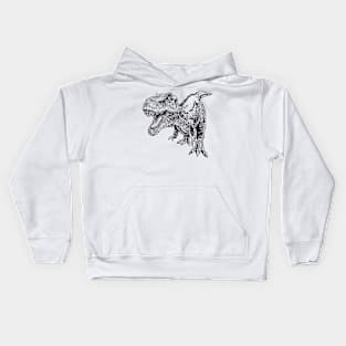 Saurus T-Rex dinosaur Hand Drawn Art T Rex Kids Hoodie